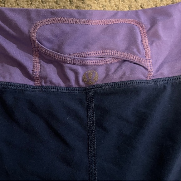 Lululemon size 10 navy and purple shorts 2” inseam - Picture 2 of 5